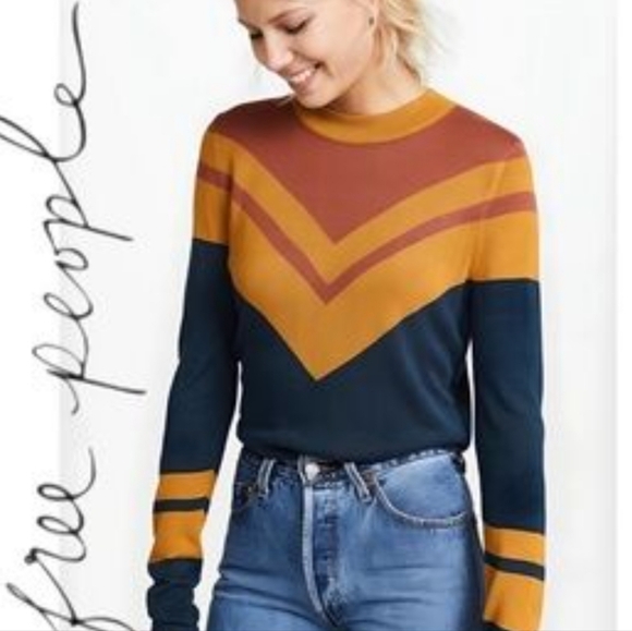 FP Movement by Free People Multicolor Chevron Soft Long Sleeve Top - Picture 4 of 8